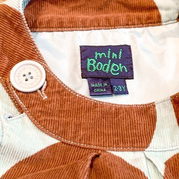 Mini Boden Corduroy Polka Dot Dress Size 2-3Y - Picture 3 of 4